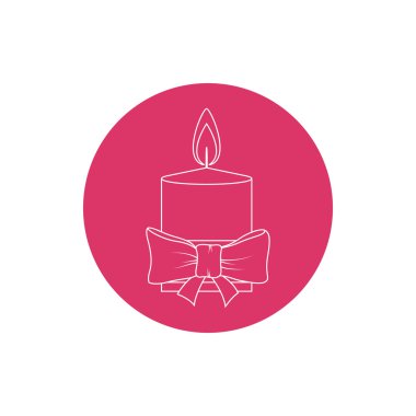 Doğrusal simgesi Noel şenlikli mum