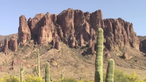 Bijgeloof bergen, Arizona — Stockvideo