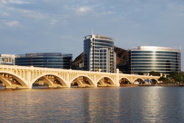 Corporate buildings at the lake