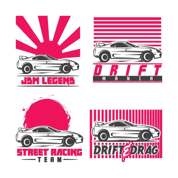 Japans Race Drift Auto Logo — Stockvector