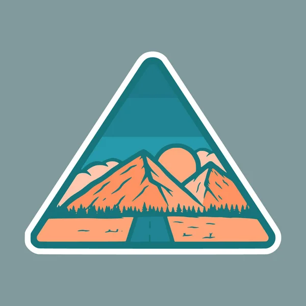 Illustration Emblème Montagne Pour Conception Autocollants Shirts — Image vectorielle