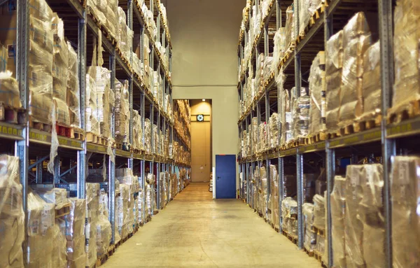 ATHENS, GREECE - 01 OCTOBER 2015: Packed Greek magazines on pallets lie in warehouse.