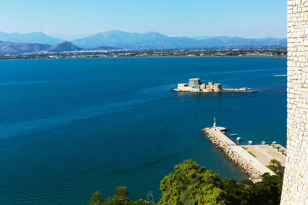 Ovanifrån Bourtzi Slott Medelhavet Nafplio Argolida Peloponnesos Grekland — Stockfoto