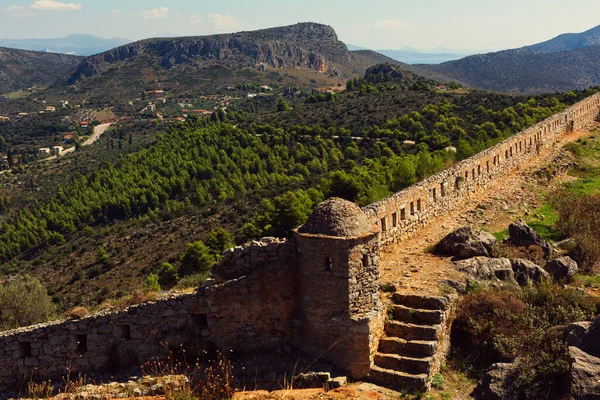 Fästningens Mur Palamidi Nafplio Peloponnesos Grekland — Stockfoto