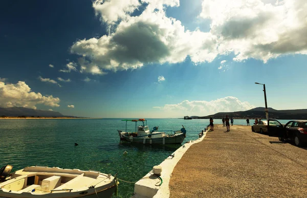 Turister Kaj Färjan Till Elafonisos Elafonisos Island Laconia Peloponnesos Grekland — Stockfoto