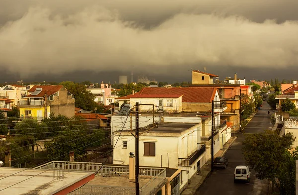 Megalopoli Grécia Outubro 2015 Céu Tempestuoso Sobre Cidade Megalopoli Peloponeso — Fotografia de Stock