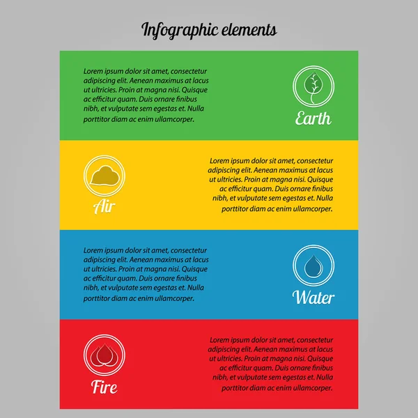 Ökologische Infografik mit vier Elementen der Natur Vektorgrafiken