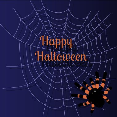 Cadılar Bayramı tebrik kartı ile örümcek siluet