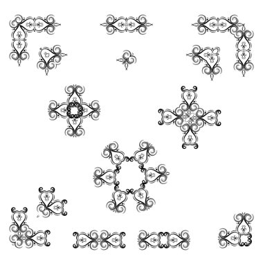 Sayfa kenarlıkları için vektör kaligrafi öğeleri