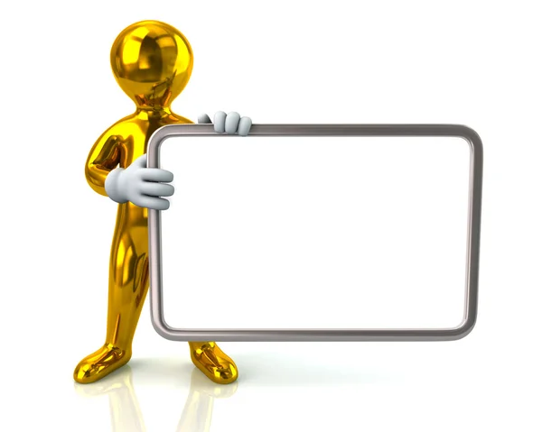 Man holding blank board — Stock Photo, Image