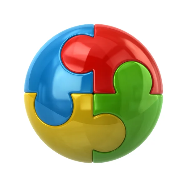 Colorful spherical puzzle icon — Stock Photo, Image