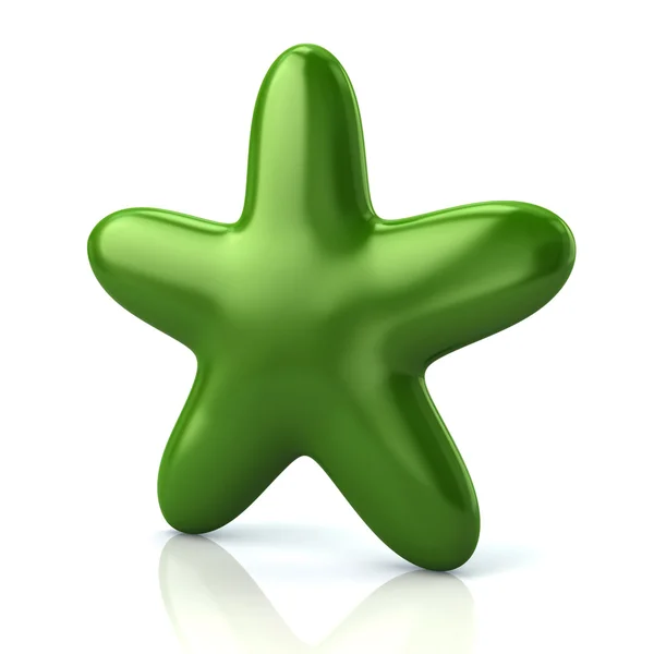 Icono de estrella verde brillante — Foto de Stock