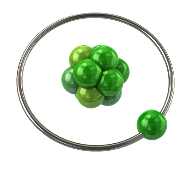 Green atom symbol — Stock Photo, Image
