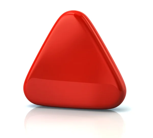 Pulsante triangolo rosso — Foto Stock