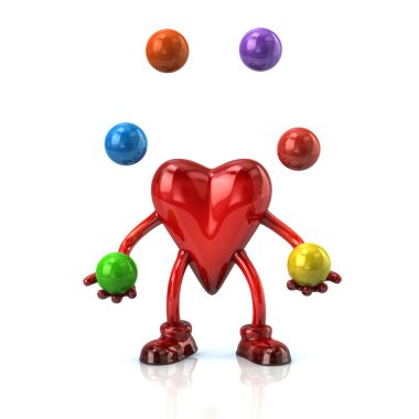 kalp karakter topları ile hokkabazlık