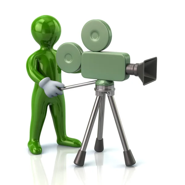 Operador de cámara de vídeo verde — Foto de Stock