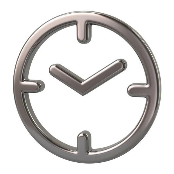 Silver clock icon — Stock Photo, Image