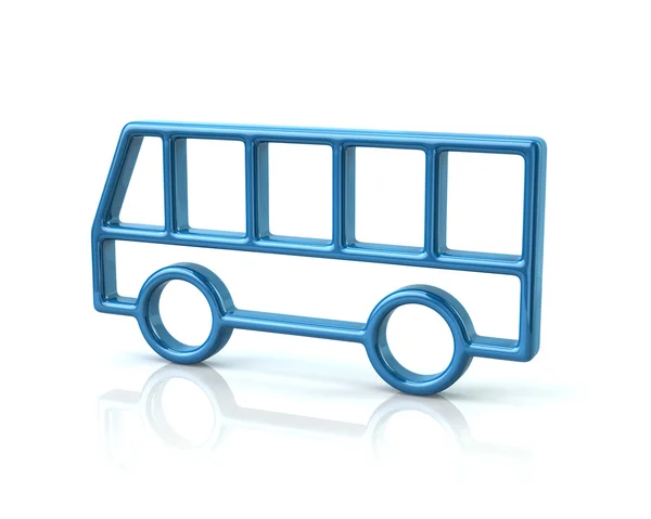 Mavi otobüs ulaşım simgesi — Stok fotoğraf