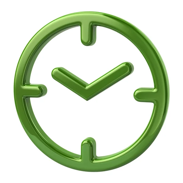 Ikona zegar zielony — Zdjęcie stockowe