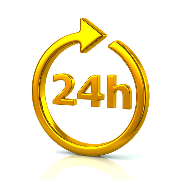 Golden open 24 hours icon