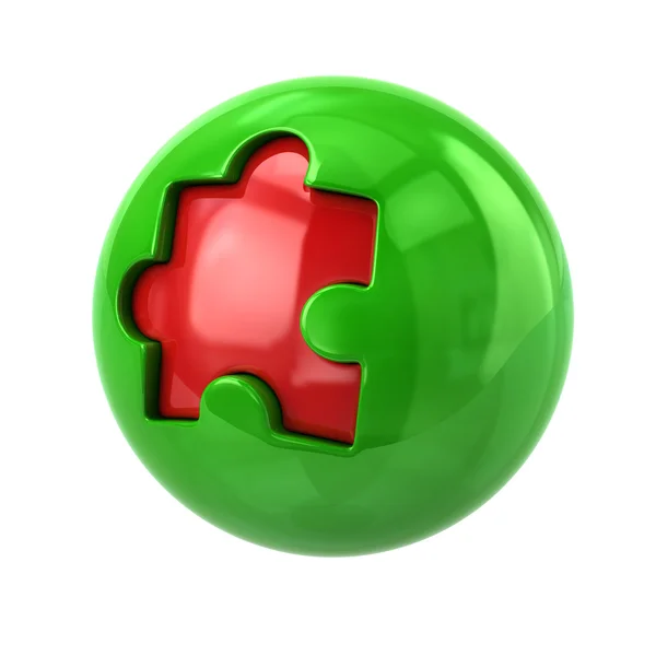 Puzzle sphere icon — Stock Photo, Image