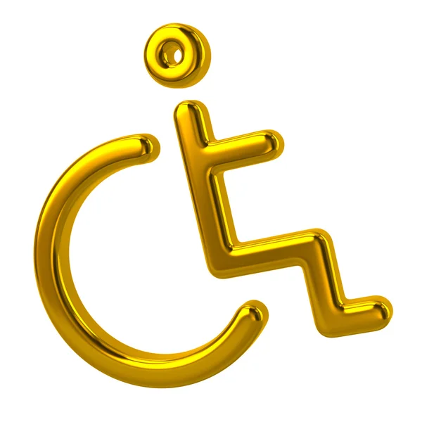 Ícone de handicap desativado dourado — Fotografia de Stock
