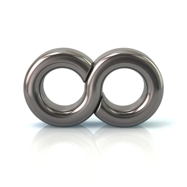 Ikona symbol infinity stříbrný — Stock fotografie