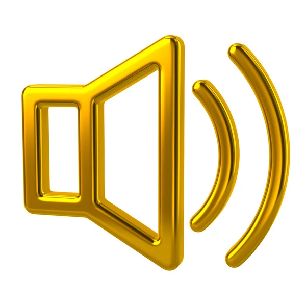 Golden speaker icon — Stock Photo, Image