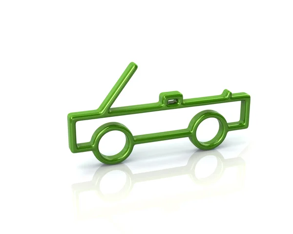 Ícone do carro verde cabriolet — Fotografia de Stock