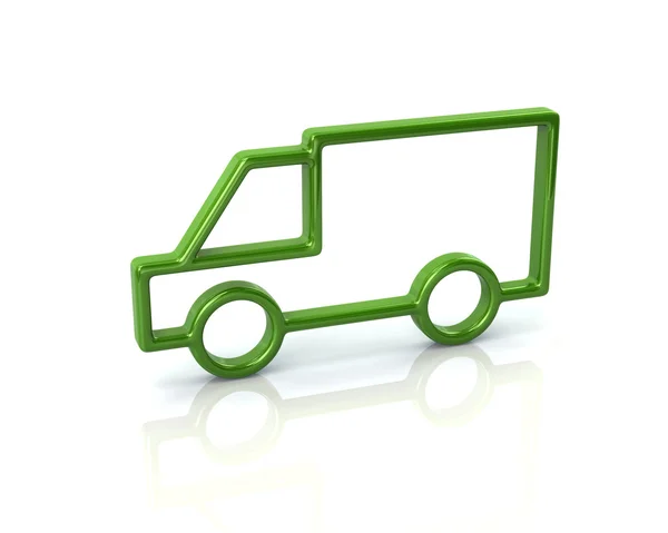 Ícone de carro caminhão verde — Fotografia de Stock