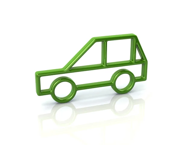 Green compact car icon — Stock Photo, Image