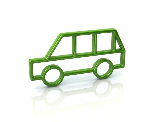 Groene minivan auto pictogram — Stockfoto