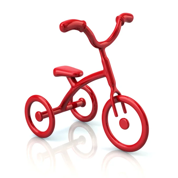 Значок красного трехколесного велосипеда — стоковое фото