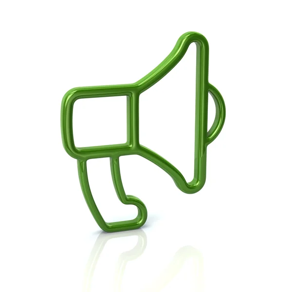Green loudspeaker icon — Stock Photo, Image