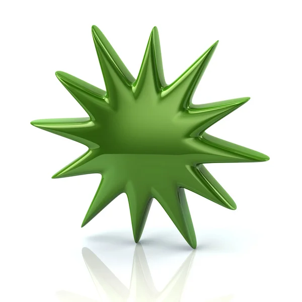 Green bursting star icon — Stock Photo, Image