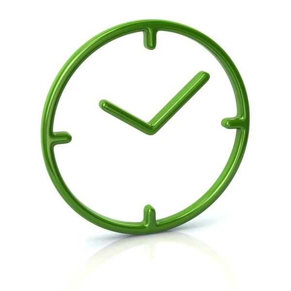 Green clock icon — Stock Photo, Image