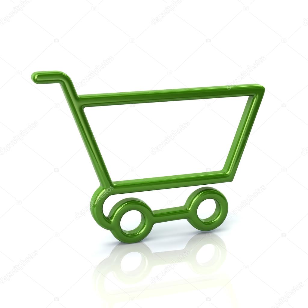 Green shopping cart icon ⬇ Stock Photo, Image by © valdum 109023288