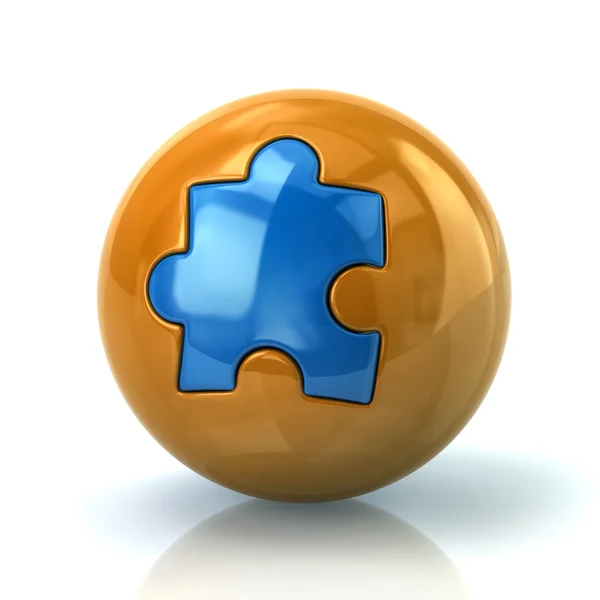 Puzzle sphere icon — Stock Photo, Image