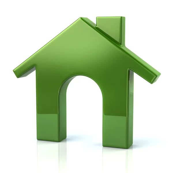 Green home, house icon — Stock Photo, Image