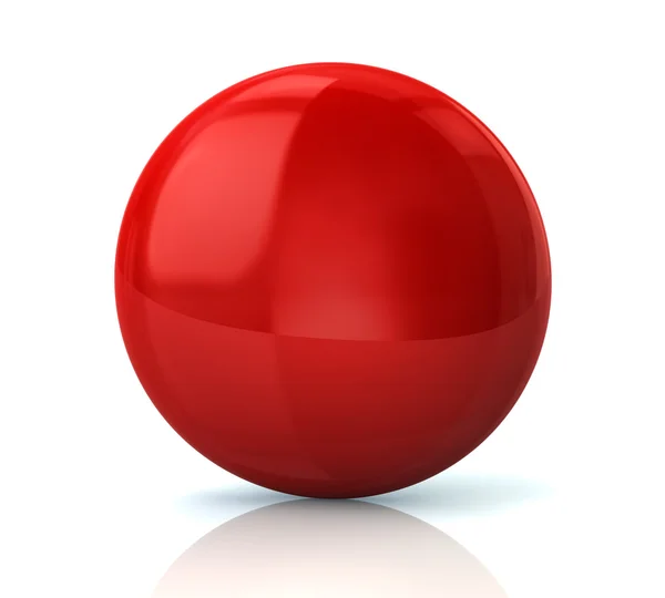 Червона кругла глянсова кнопка — стокове фото