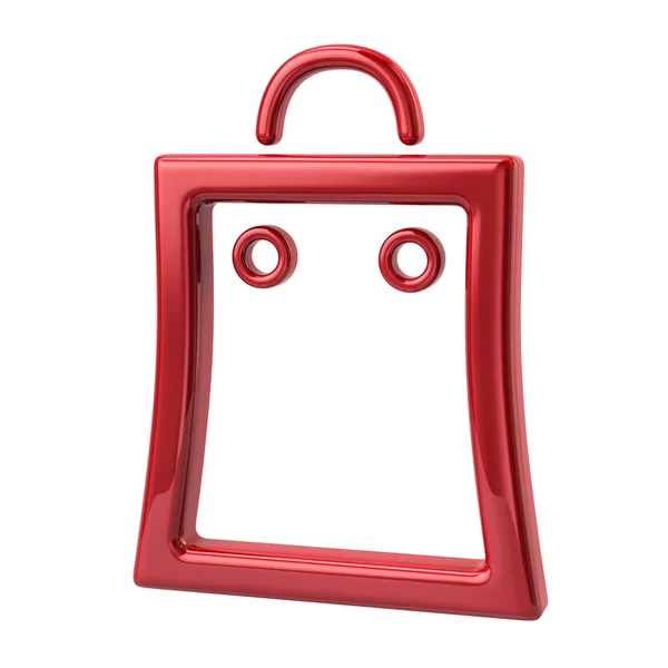 红色购物袋图标 — 图库照片