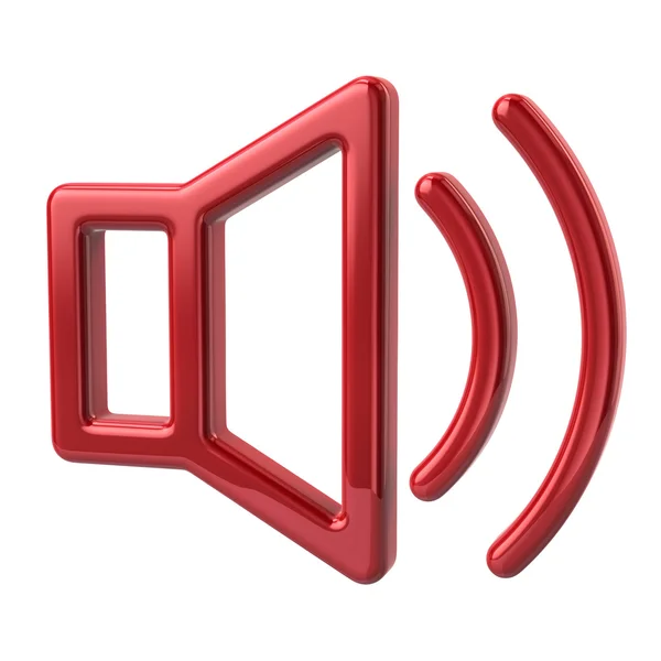 Red sound speaker icon — Stock Photo, Image