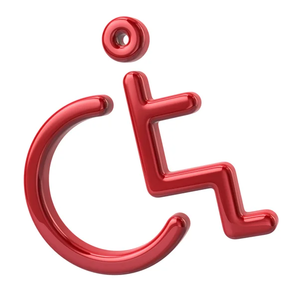 Czerwony wyłączone ikona niepełnosprawności — Zdjęcie stockowe