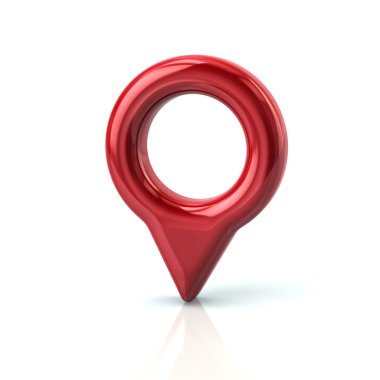 red map pointer pin icon clipart