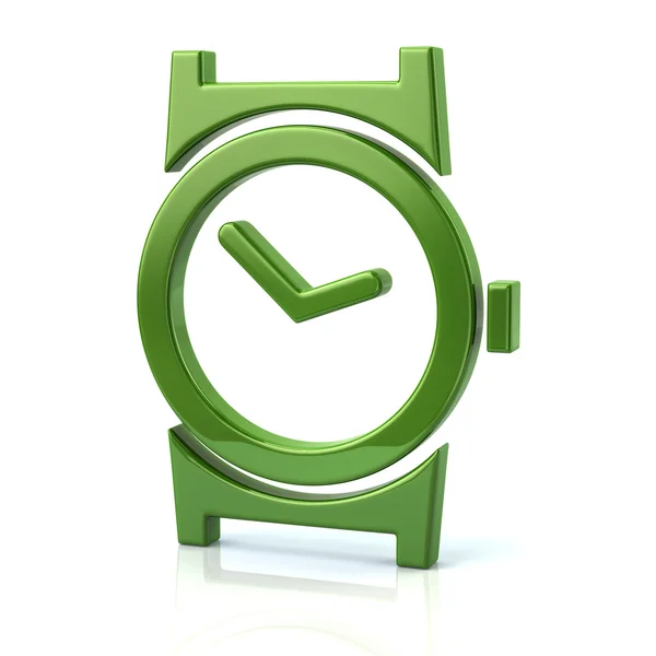 Ícone relógio de pulso verde — Fotografia de Stock