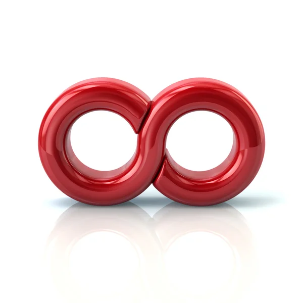 Ícone de símbolo de infinito vermelho — Fotografia de Stock