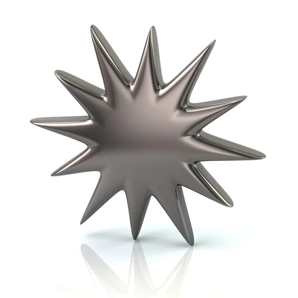 Срібна вибухова зірка значок — стокове фото