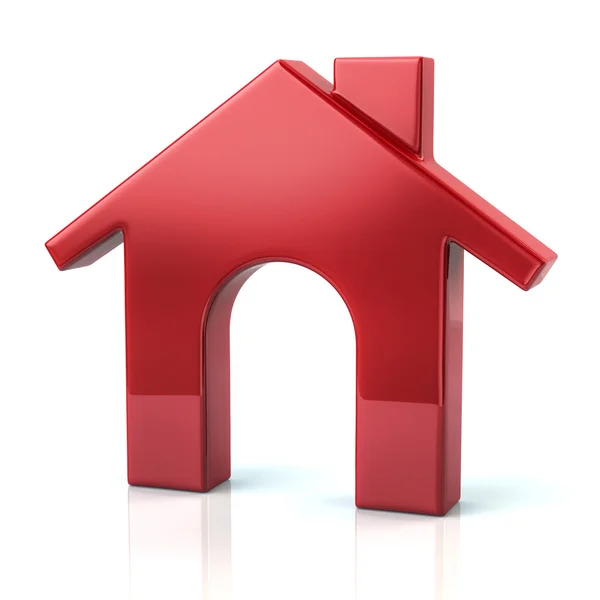 Red home, house icon — Stock Photo, Image