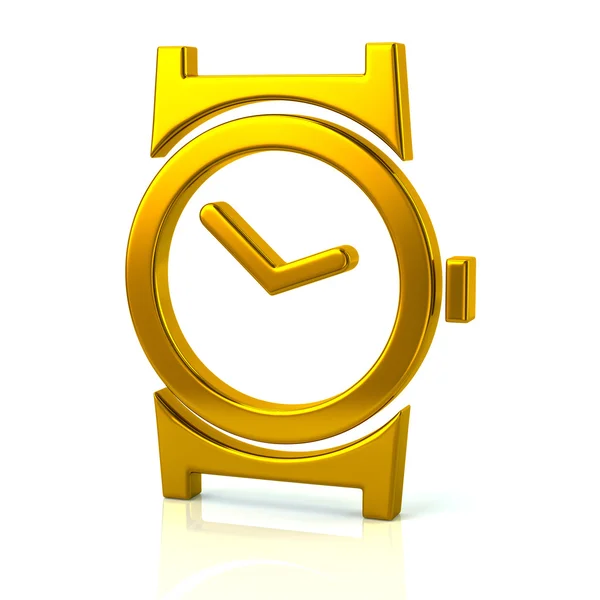 Золота піктограма наручного годинника — стокове фото