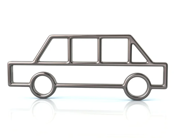 Ikona auto stříbrná limuzína — Stock fotografie